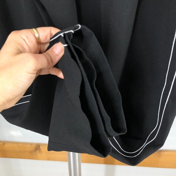 Aritzia BABATON Conan Black White Stitch Stripe‎ Slim Cropped Trousers Sz 6 - Picture 9 of 13